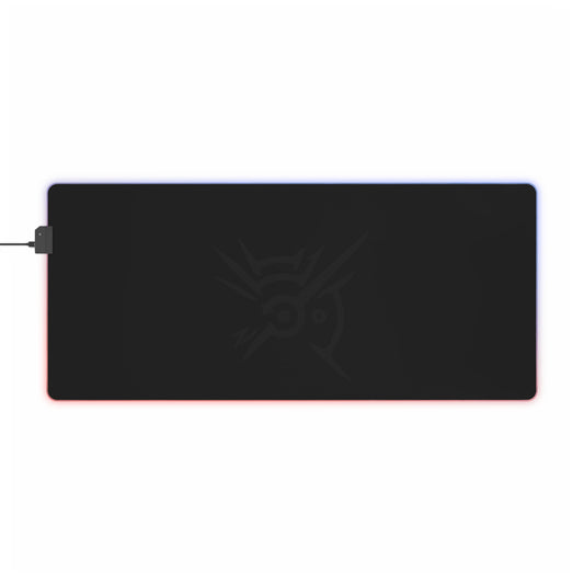 Dishonored logo on black screen, dark. RGB LED Mouse Pad (Desk Mat)