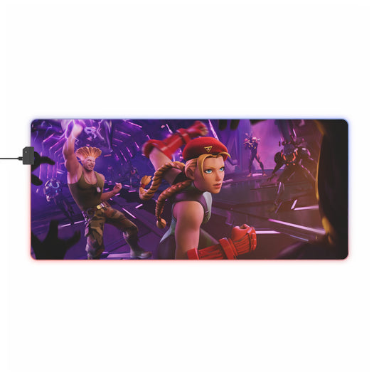 Fortnite Chapter 2 Season 7 - Street Fighter Cammy & Guile RGB LED Mouse Pad (Desk Mat)