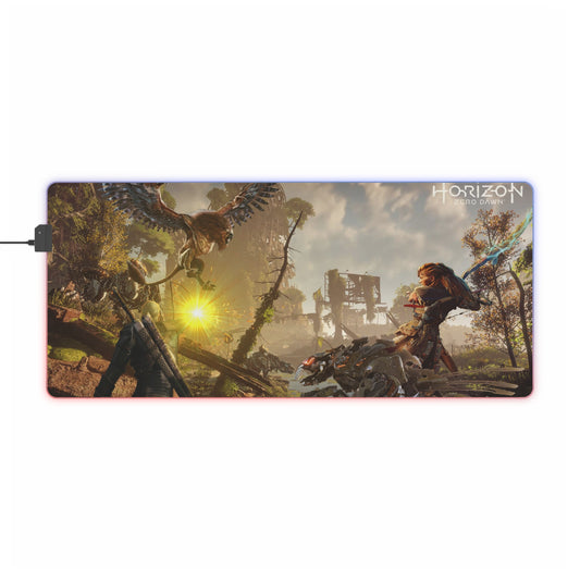 Horizon Zero Dawn and The Witcher 3 Wild Hunt RGB LED Mouse Pad (Desk Mat)