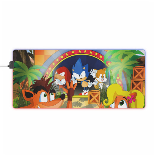 Crash's and Sonic's N. Sane Mania RGB LED Mouse Pad (Desk Mat)